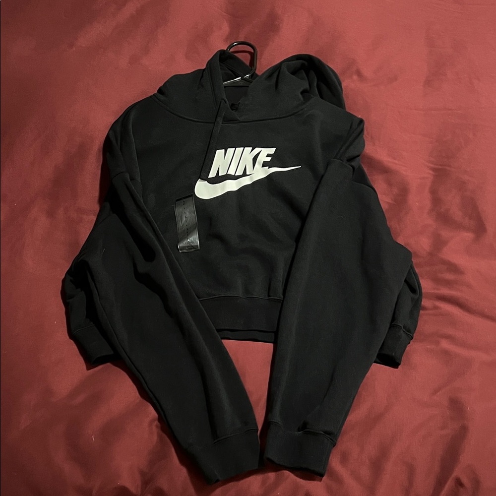 Nike Women's Black Cropped Hoodie